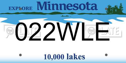 022WLE Minnesota License Plate