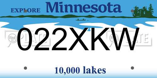 022XKW Minnesota License Plate