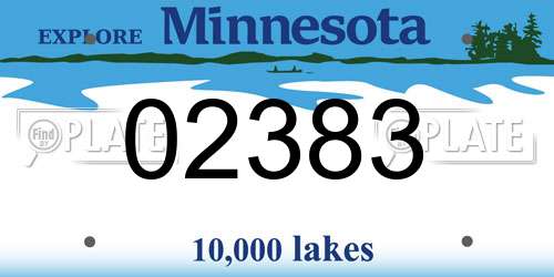 02383 Minnesota License Plate