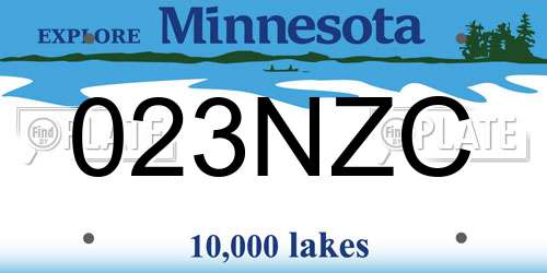 023NZC Minnesota License Plate