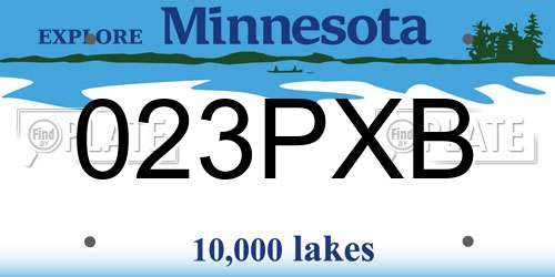 023PXB Minnesota License Plate