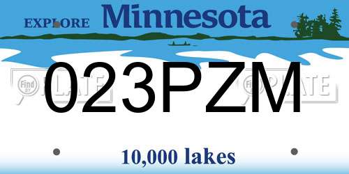 023PZM Minnesota License Plate