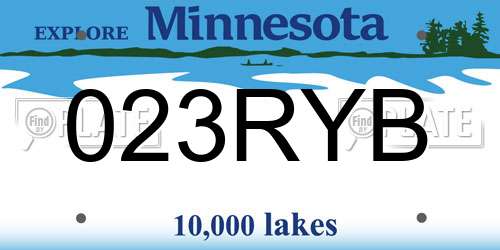 023RYB Minnesota License Plate