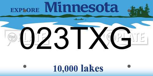 023TXG Minnesota License Plate
