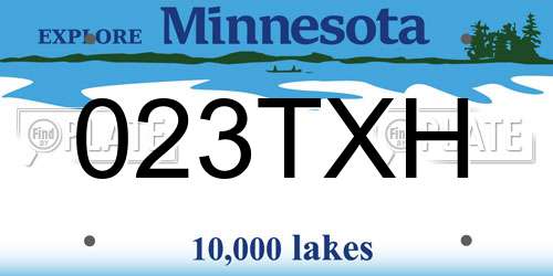 023TXH Minnesota License Plate