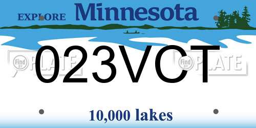023VCT Minnesota License Plate