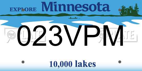 023VPM Minnesota License Plate