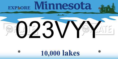 023VYY Minnesota License Plate