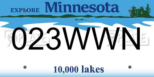023WWN Minnesota License Plate