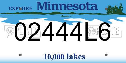 02444L6 Minnesota License Plate