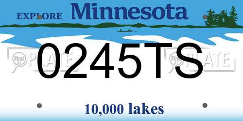 0245TS Minnesota License Plate