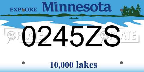 0245ZS Minnesota License Plate