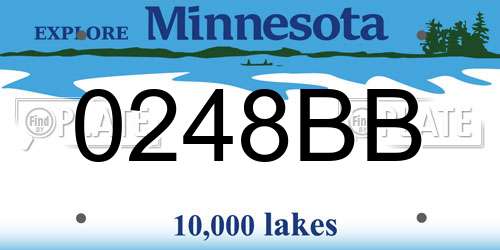 0248BB Minnesota License Plate