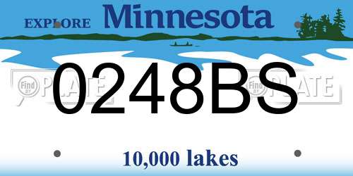 0248BS Minnesota License Plate