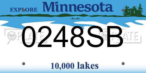 0248SB Minnesota License Plate
