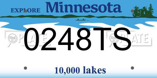 0248TS Minnesota License Plate