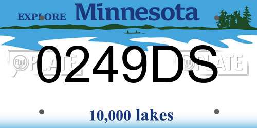 0249DS Minnesota License Plate