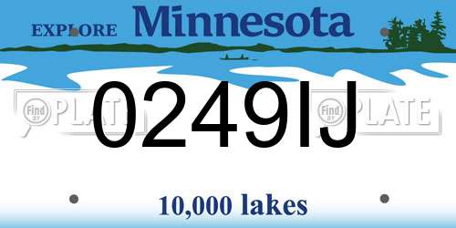 0249IJ Minnesota License Plate