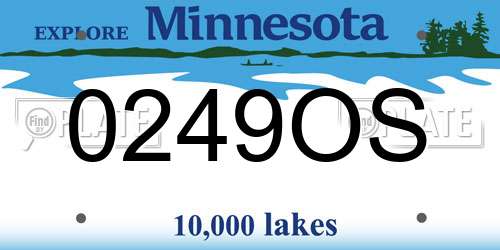 0249OS Minnesota License Plate
