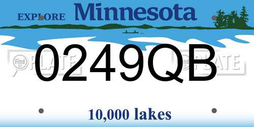 0249QB Minnesota License Plate