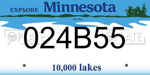 024B55 Minnesota License Plate