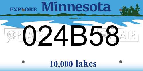 024B58 Minnesota License Plate
