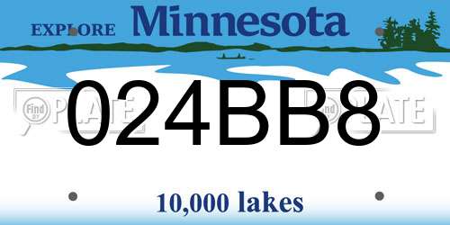 024BB8 Minnesota License Plate