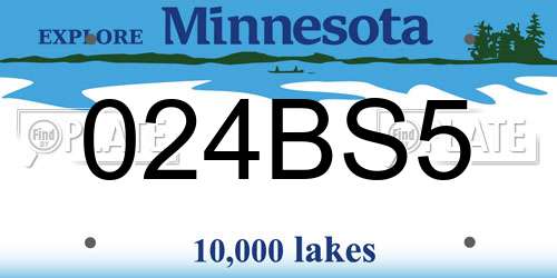 024BS5 Minnesota License Plate
