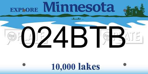 024BTB Minnesota License Plate