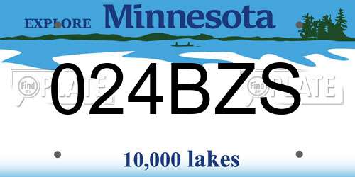 024BZS Minnesota License Plate
