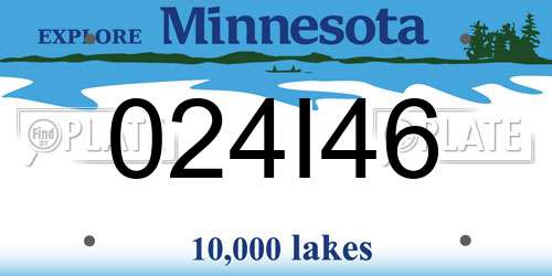 024I46 Minnesota License Plate