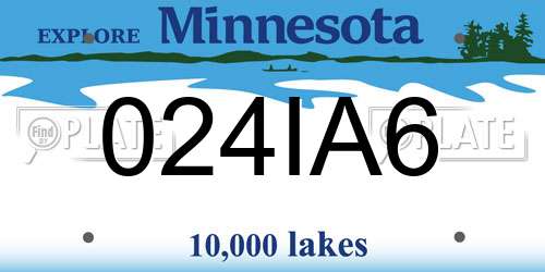024IA6 Minnesota License Plate