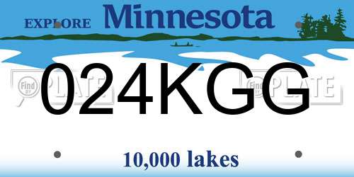 024KGG Minnesota License Plate