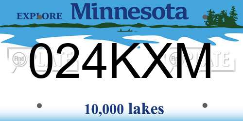024KXM Minnesota License Plate