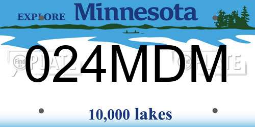 024MDM Minnesota License Plate