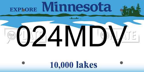 024MDV Minnesota License Plate