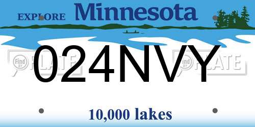 024NVY Minnesota License Plate