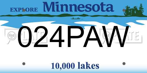 024PAW Minnesota License Plate