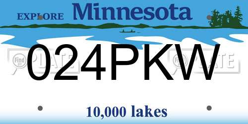 024PKW Minnesota License Plate