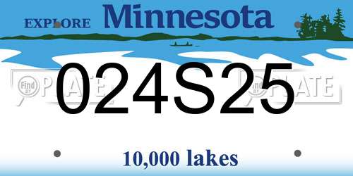024S25 Minnesota License Plate