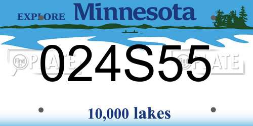 024S55 Minnesota License Plate