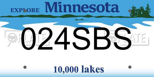 024SBS Minnesota License Plate