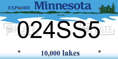 024SS5 Minnesota License Plate
