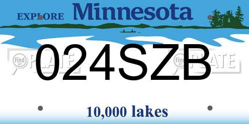 024SZB Minnesota License Plate