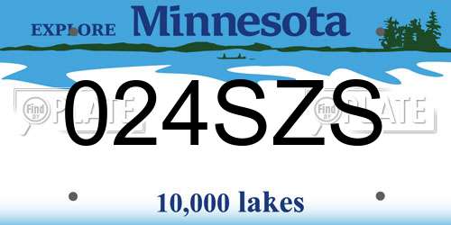 024SZS Minnesota License Plate