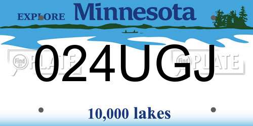 024UGJ Minnesota License Plate