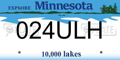 024ULH Minnesota License Plate