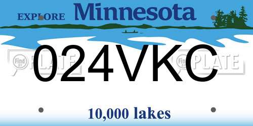 024VKC Minnesota License Plate