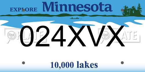 024XVX Minnesota License Plate