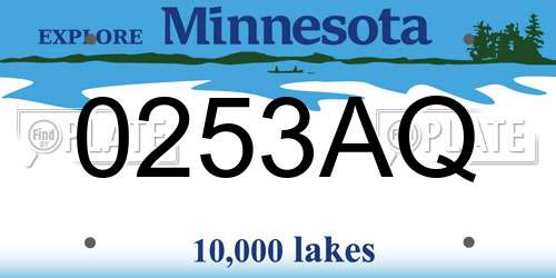0253AQ Minnesota License Plate